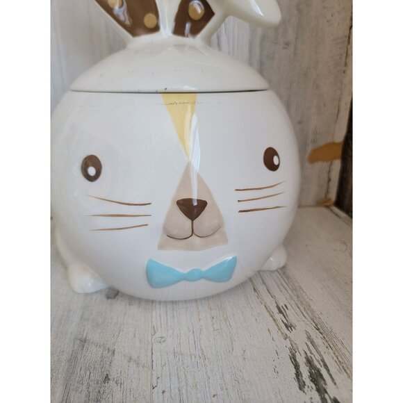 target Easter bunny cookie jar bowtie spring home decor - Picture 4 of 9